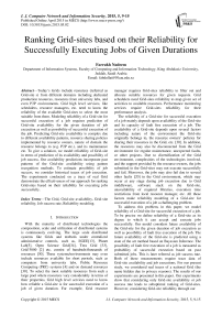 Ranking Grid-sites based on their Reliability for Successfully Executing Jobs of Given Durations