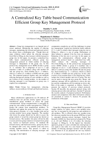 A Centralized Key Table based Communication Efficient Group Key Management Protocol