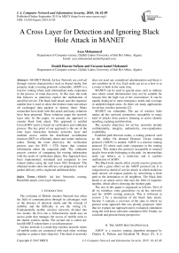 A Cross Layer for Detection and Ignoring Black Hole Attack in MANET