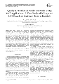Quality Evaluation of Mobile Networks Using VoIP Applications: A Case Study with Skype and LINE based-on Stationary Tests in Bangkok