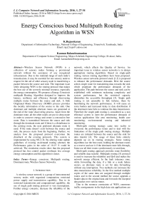 Energy Conscious based Multipath Routing Algorithm in WSN