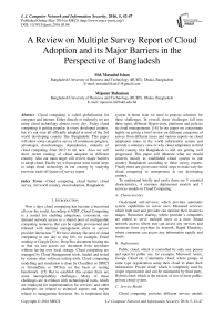 A Review on Multiple Survey Report of Cloud Adoption and its Major Barriers in the Perspective of Bangladesh