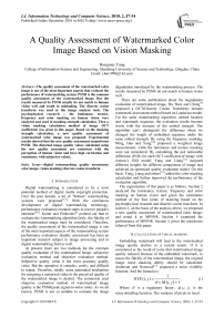 A Quality Assessment of Watermarked Color Image Based on Vision Masking