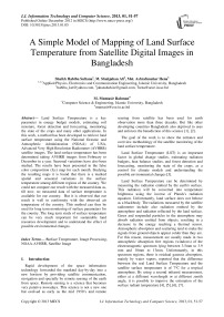 A Simple Model of Mapping of Land Surface Temperature from Satellite Digital Images in Bangladesh