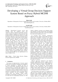 Developing a Virtual Group Decision Support System Based on Fuzzy Hybrid MCDM Approach