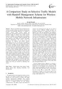 A Comparison Study on Selective Traffic Models with Handoff Management Scheme for Wireless Mobile Network Infrastructure