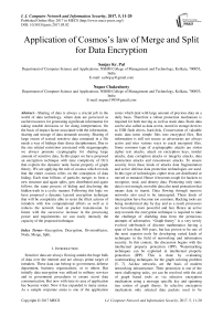 Application of Cosmos's law of Merge and Split for Data Encryption