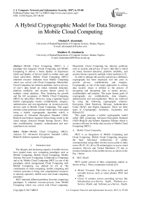 A Hybrid Cryptographic Model for Data Storage in Mobile Cloud Computing