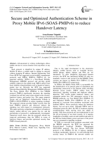 Secure and Optimized Authentication Scheme in Proxy Mobile IPv6 (SOAS-PMIPv6) to reduce Handover Latency