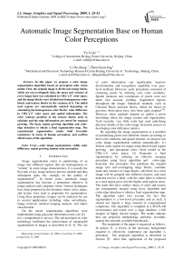 Automatic Image Segmentation Base on Human Color Perceptions