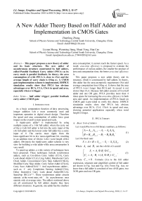 A New Adder Theory Based on Half Adder and Implementation in CMOS Gates