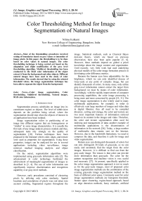 Color Thresholding Method for Image Segmentation of Natural Images