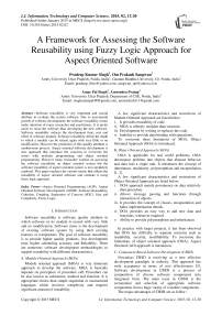 A Framework for Assessing the Software Reusability using Fuzzy Logic Approach for Aspect Oriented Software
