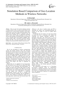 Simulation Based Comparison of Geo-Location Methods in Wireless Networks