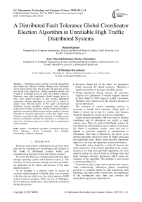 A Distributed Fault Tolerance Global Coordinator Election Algorithm in Unreliable High Traffic Distributed Systems