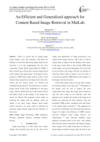An Efficient and Generalized approach for Content Based Image Retrieval in MatLab