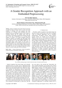 A Gender Recognition Approach with an Embedded Preprocessing