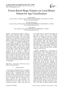 Texton Based Shape Features on Local Binary Pattern for Age Classification