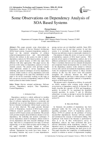 Some Observations on Dependency Analysis of SOA Based Systems
