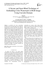 A Secure and Semi-Blind Technique of Embedding Color Watermark in RGB Image Using Curvelet Domain