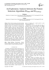 An Exploratory Analysis between the Feature Selection Algorithms IGMBD and IGChiMerge