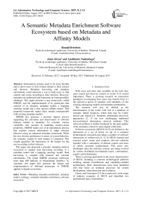 A Semantic Metadata Enrichment Software Ecosystem based on Metadata and Affinity Models