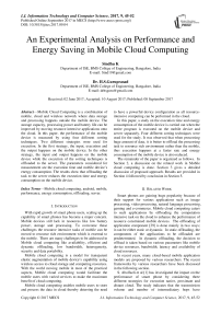 An Experimental Analysis on Performance and Energy Saving in Mobile Cloud Computing
