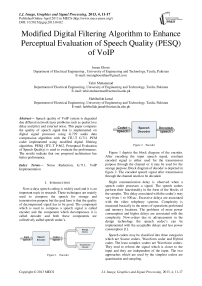 Modified Digital Filtering Algorithm to Enhance Perceptual Evaluation of Speech Quality (PESQ) of VoIP