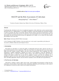 HACCP and the Risk Assessment of Cold-chain