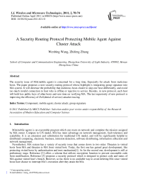 A Security Routing Protocol Protecting Mobile Agent Against Cluster Attack