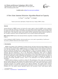 A New Joint Antenna Selection Algorithm Based on Capacity