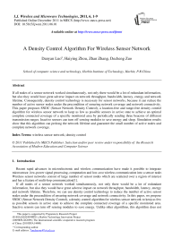 A Density Control Algorithm For Wireless Sensor Network