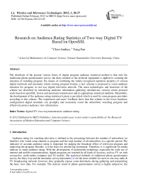 Research on Audience Rating Statistics of Two-way Digital TV Based on OpenSSL