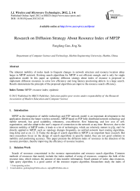 Research on Diffusion Strategy About Resource Index of MP2P