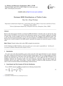 Estimate BER Distributions of Turbo Codes