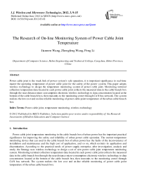 The Research of On-line Monitoring System of Power Cable Joint Temperature