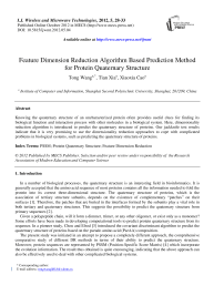 Feature Dimension Reduction Algorithm Based Prediction Method for Protein Quaternary Structure