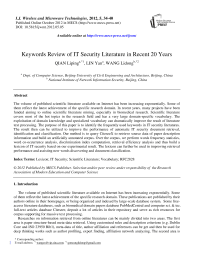Keywords Review of IT Security Literature in Recent 20 Years