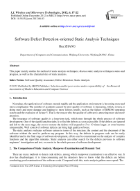 Software Defect Detection-oriented Static Analysis Techniques