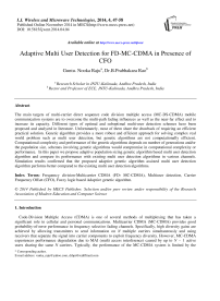 Adaptive Multi User Detection for FD-MC-CDMA in Presence of CFO