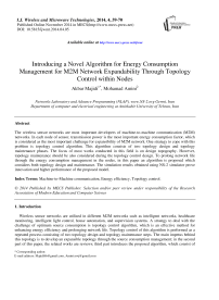 Introducing a Novel Algorithm for Energy Consumption Management for M2M Network Expandability Through Topology Control within Nodes