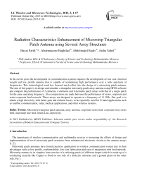 Radiation Characteristics Enhancement of Microstrip Triangular Patch Antenna using Several Array Structures