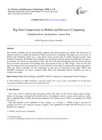 Big Data Compression in Mobile and Pervasive Computing