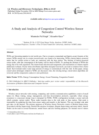 A Study and Analysis of Congestion Control Wireless Sensor Networks
