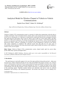 Analytical Model for Wireless Channel of Vehicle-to-Vehicle Communications