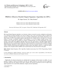 PRDSA: Effective Parallel Digital Signature Algorithm for GPUs