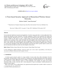 A Trust-based Security Approach in Hierarchical Wireless Sensor Networks