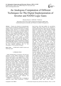 An Analogous Computation of Different Techniques for The Digital Implementation of Inverter and NAND Logic Gates