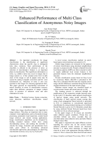 Enhanced Performance of Multi Class Classification of Anonymous Noisy Images