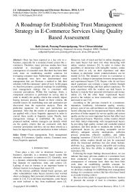 A Roadmap for Establishing Trust Management Strategy in E-Commerce Services Using Quality Based Assessment